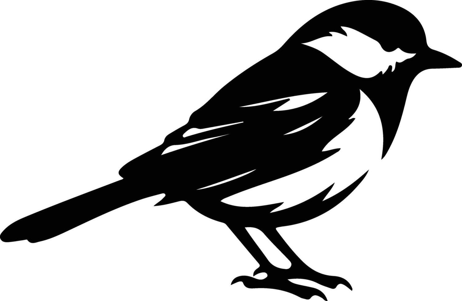 chickadee black silhouette vector