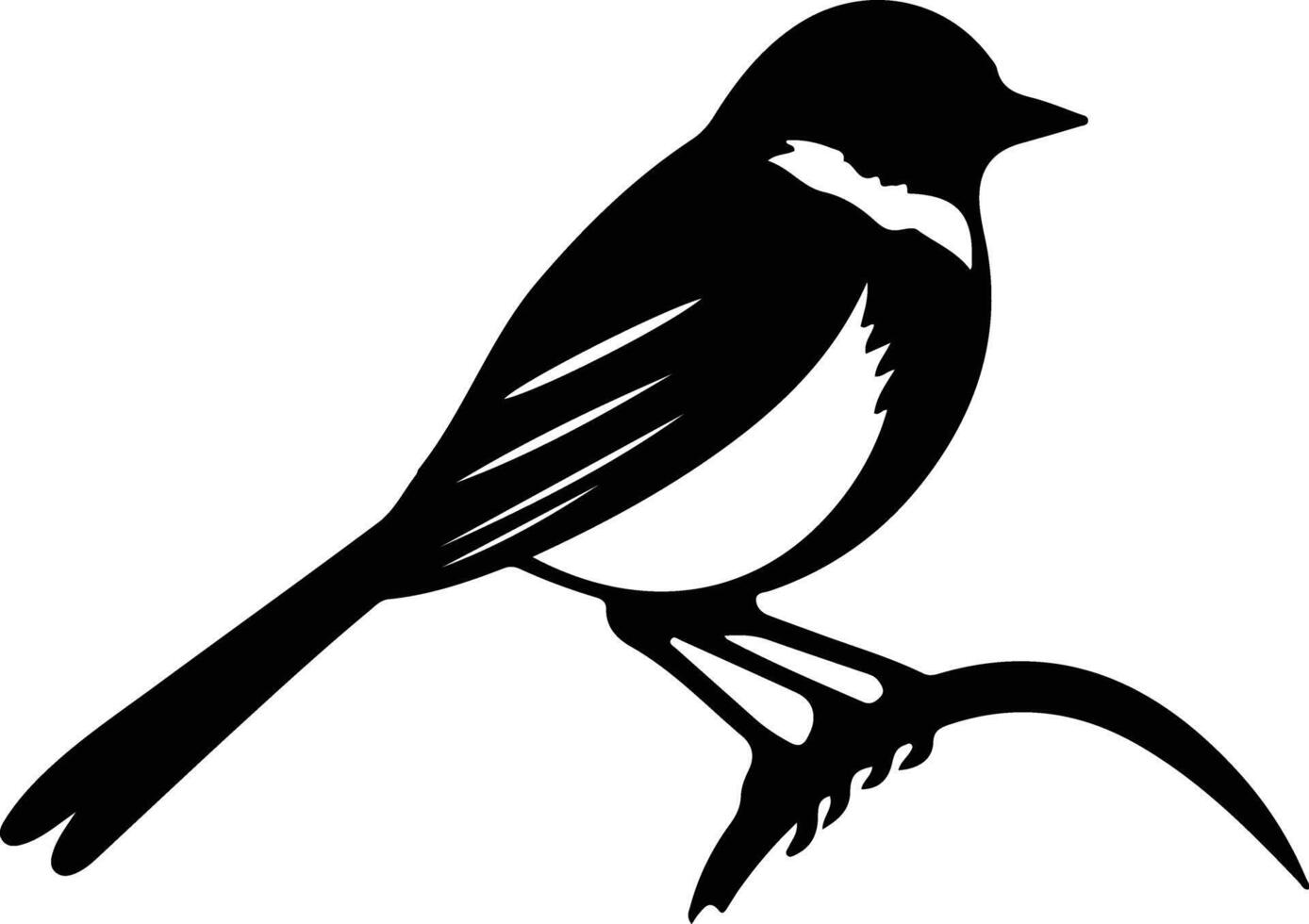 chickadee black silhouette vector