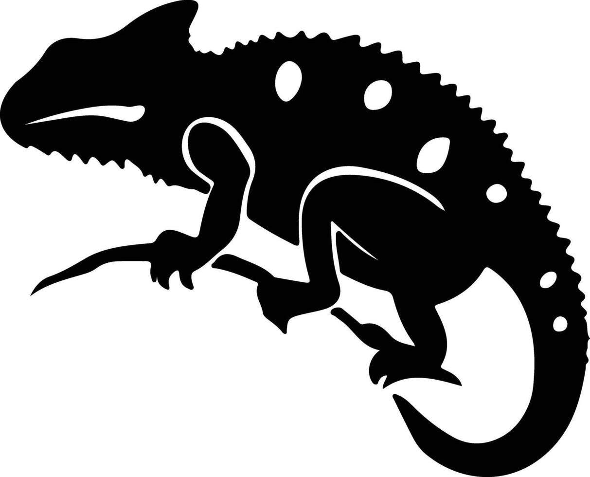 chameleon black silhouette vector