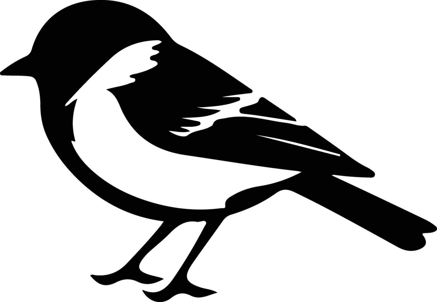 chickadee black silhouette vector