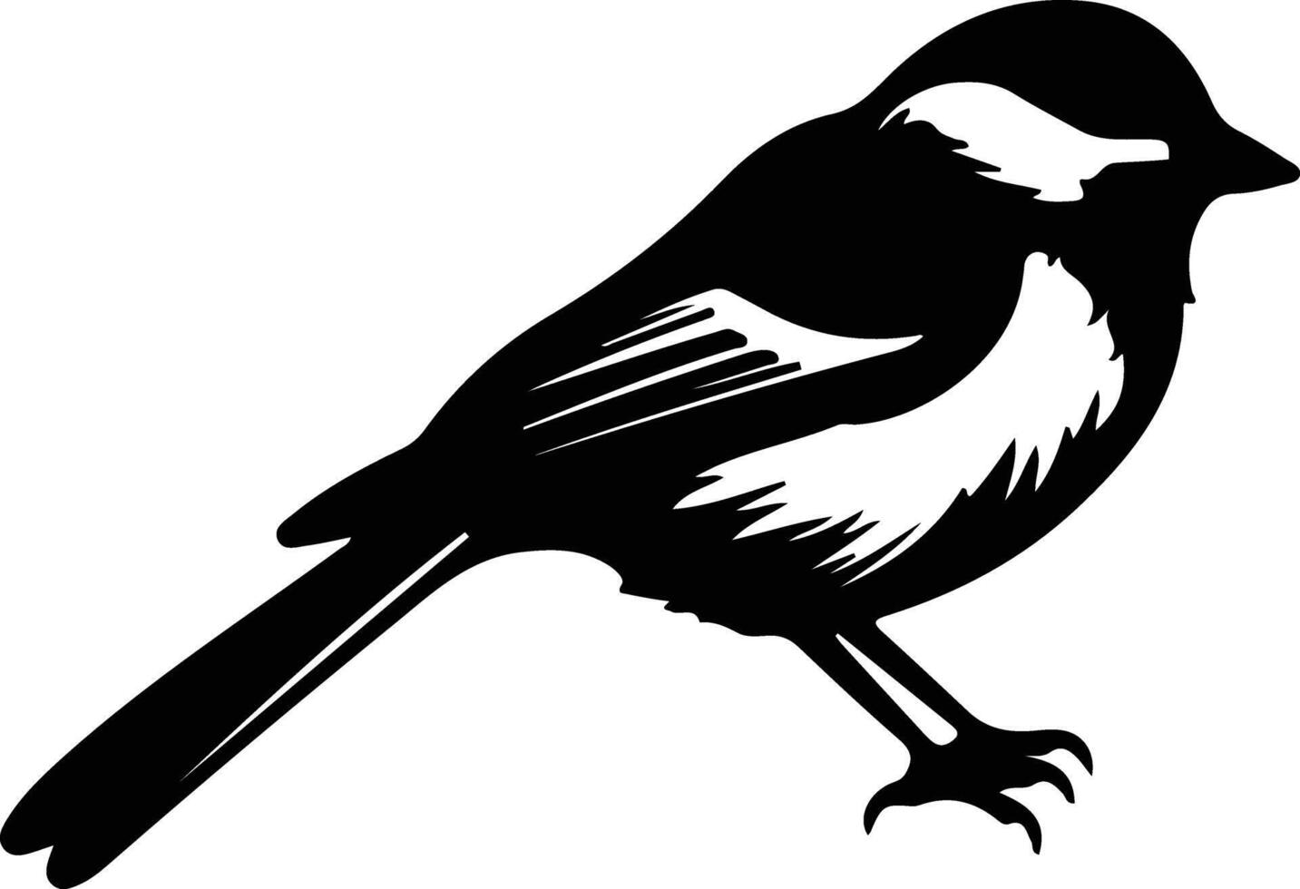 chickadee black silhouette vector