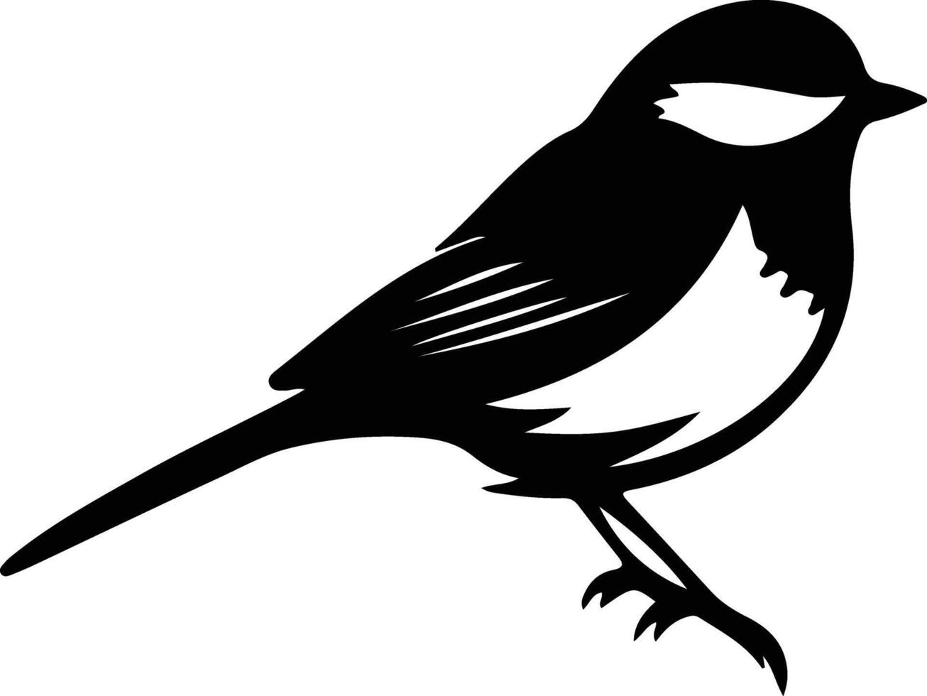 chickadee black silhouette vector