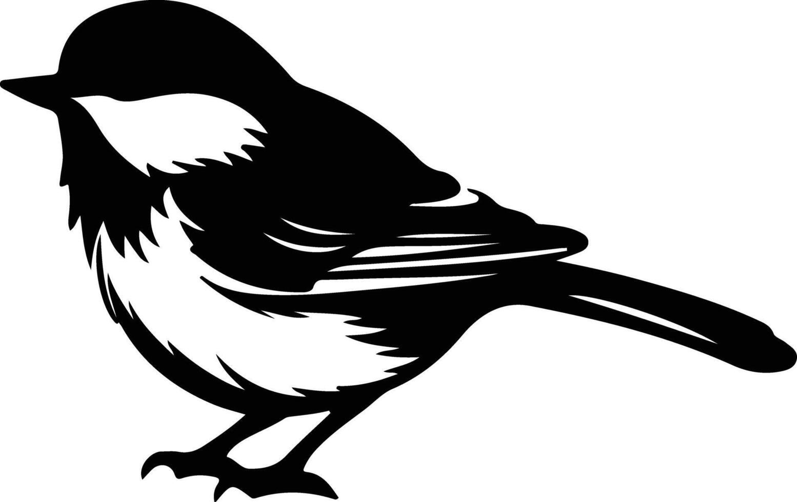 chickadee black silhouette vector