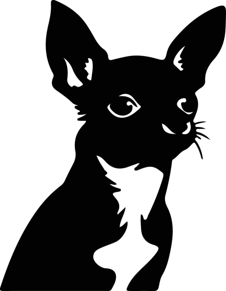 chihuahua black silhouette vector