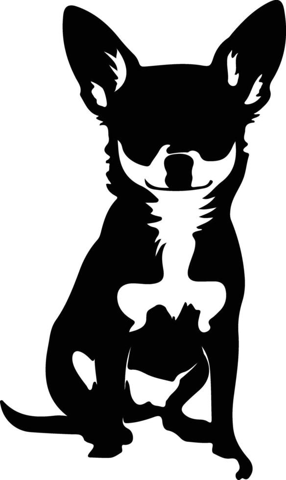 Chihuahua black silhouette vector