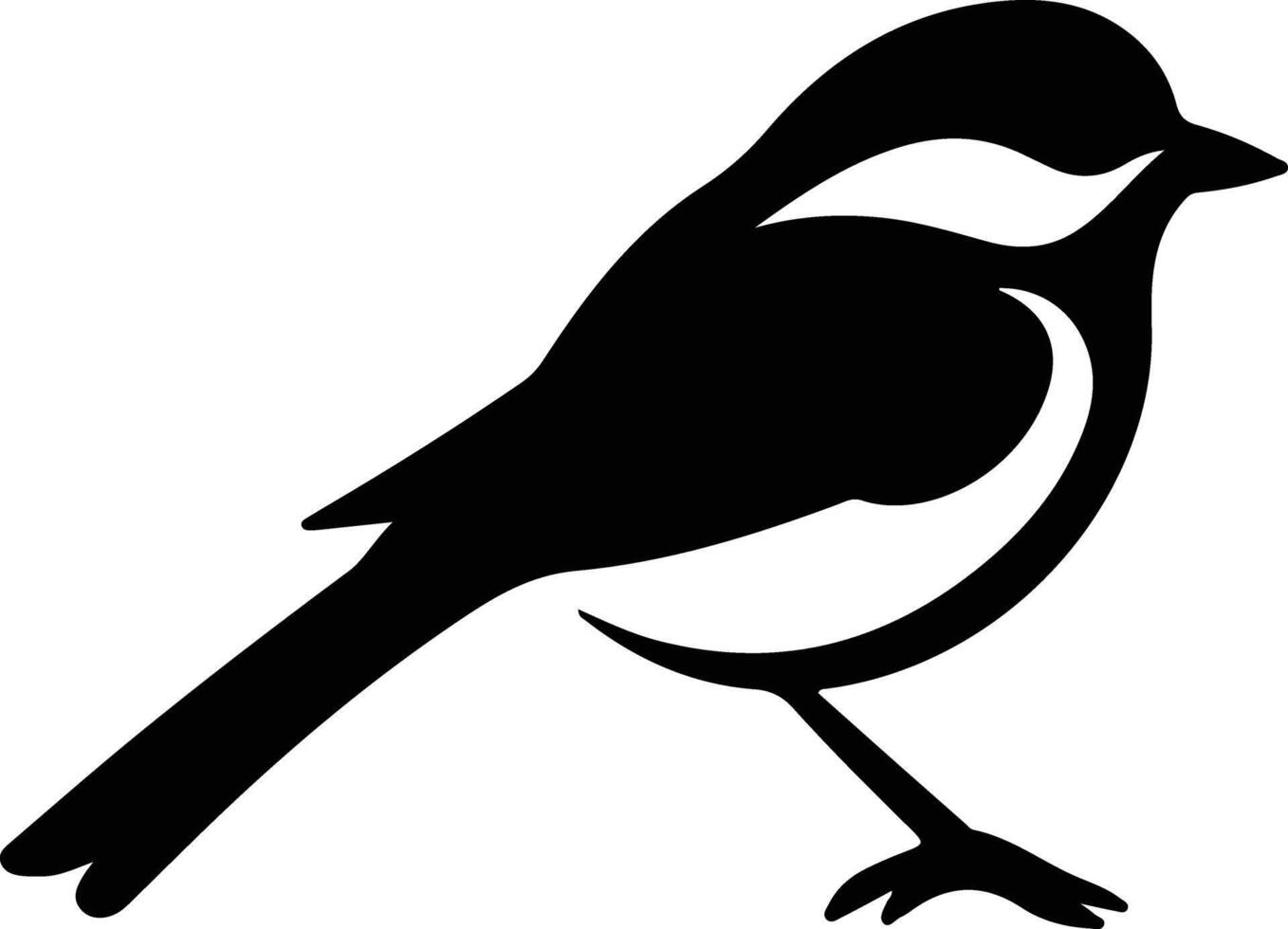 chickadee black silhouette vector