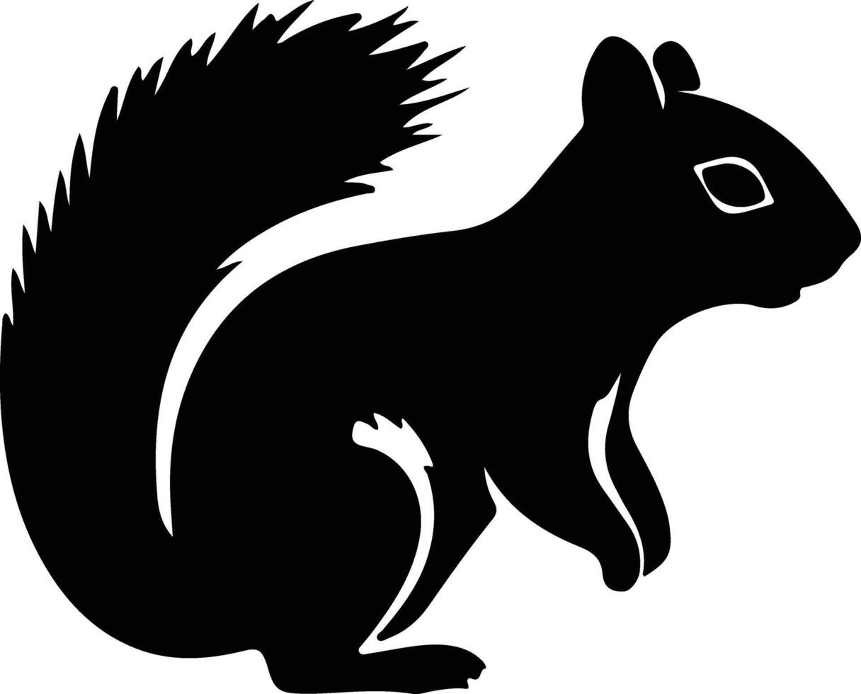 chipmunk black silhouette vector