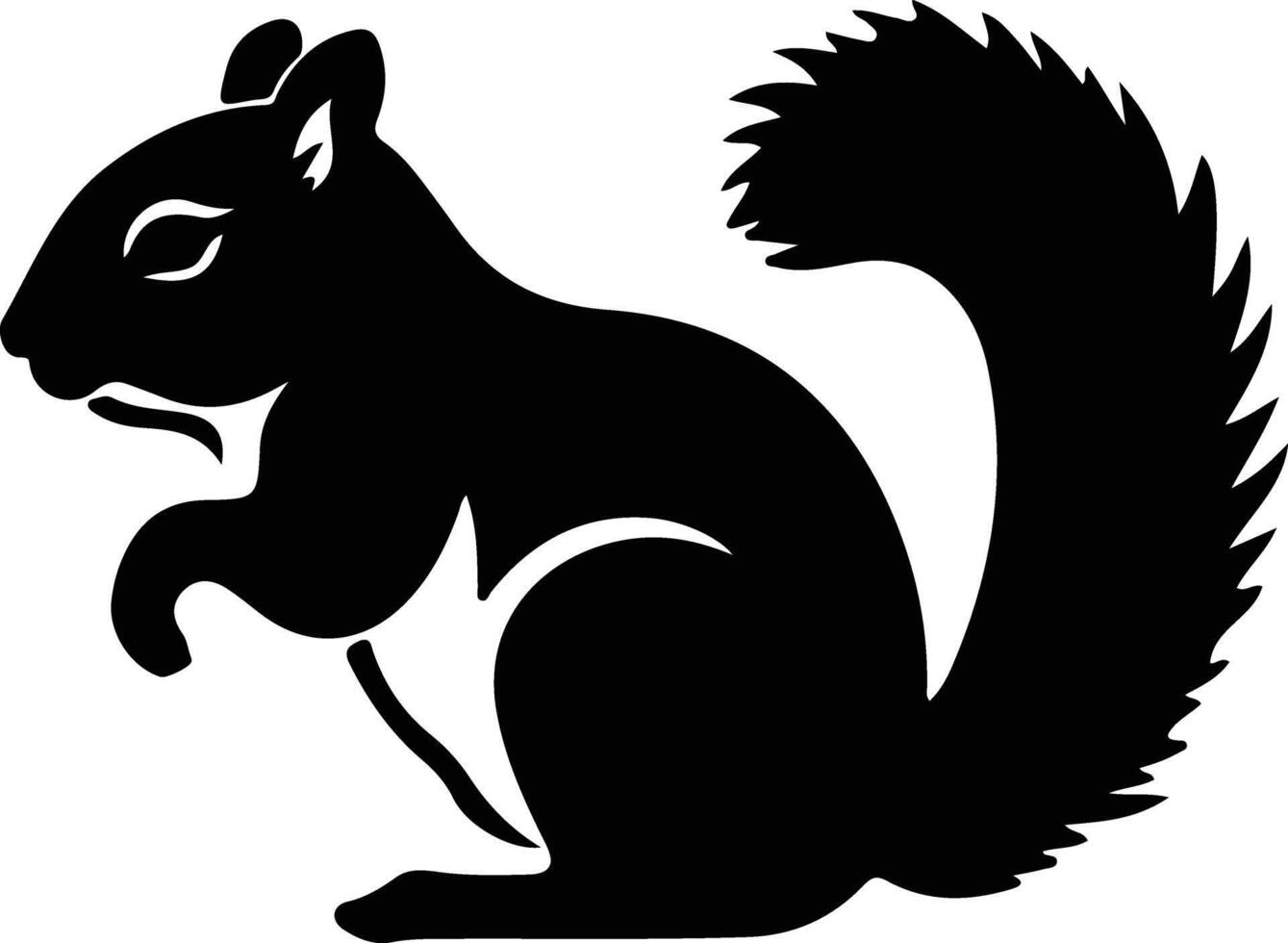 chipmunk black silhouette vector