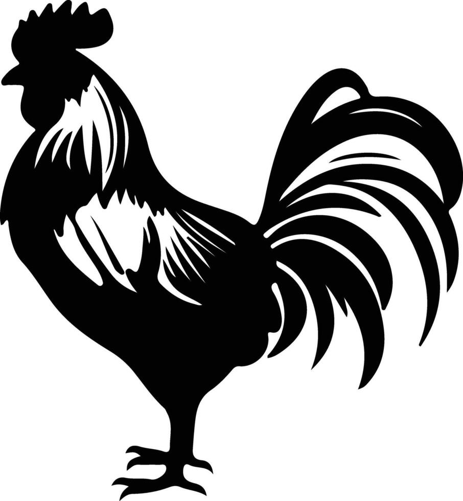 chicken black silhouette vector