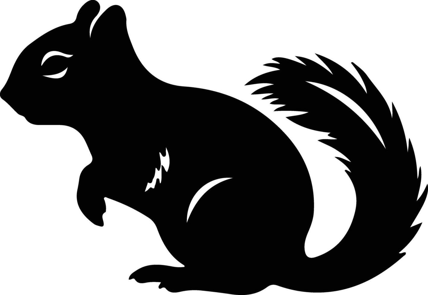 chipmunk black silhouette vector