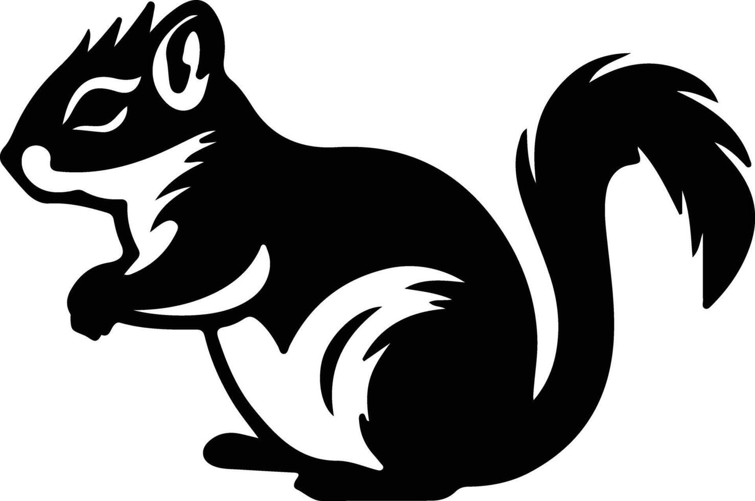 chipmunk black silhouette vector
