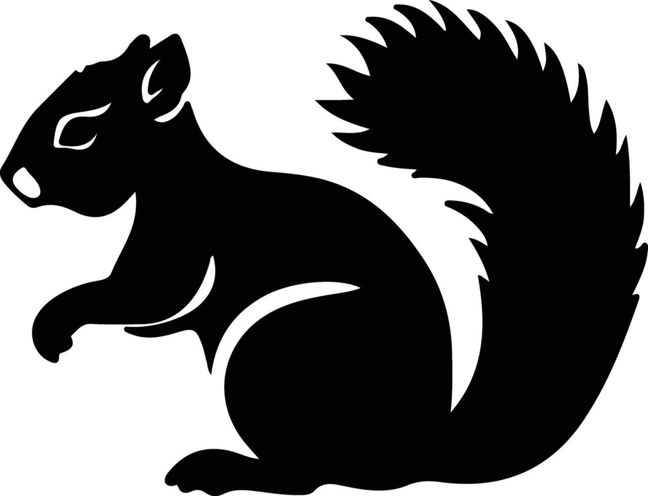 chipmunk black silhouette vector