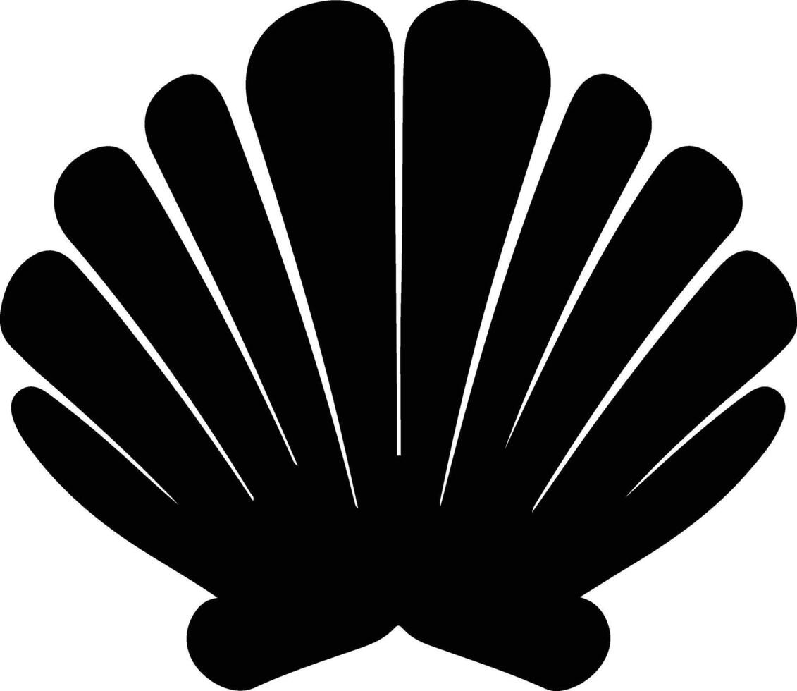 clam black silhouette vector