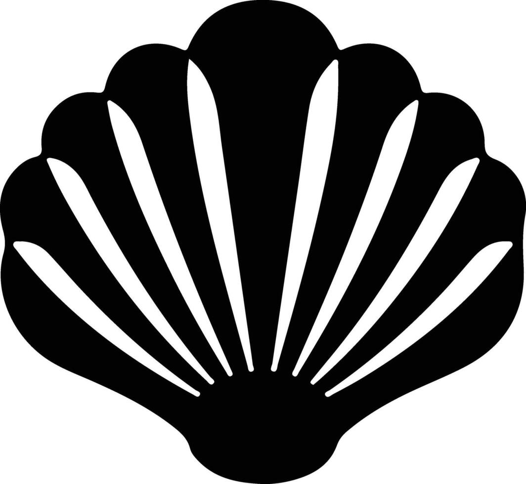 clam black silhouette vector