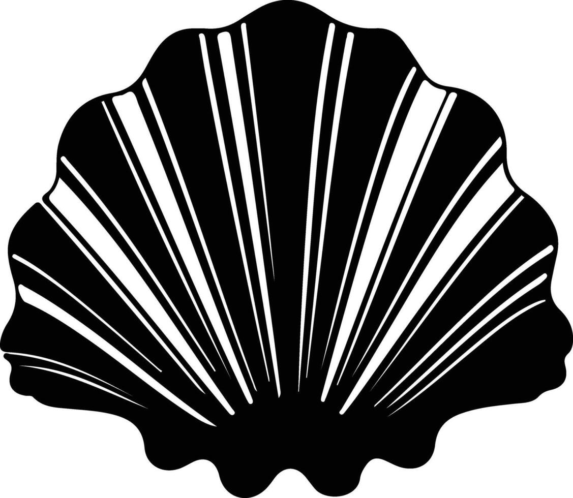 clam black silhouette vector