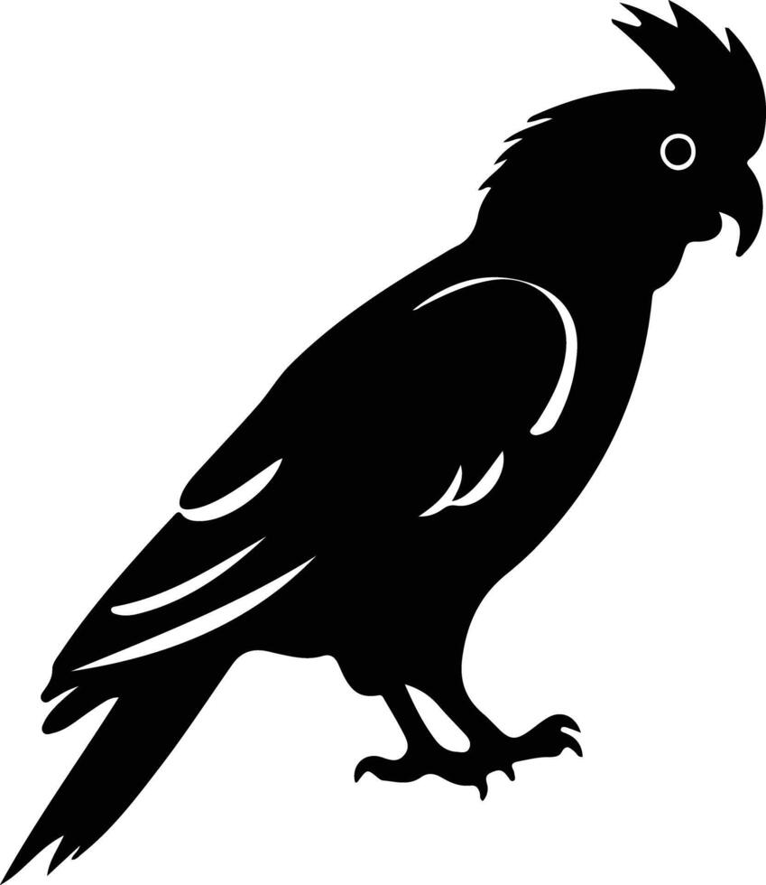 cacatúa negro silueta vector