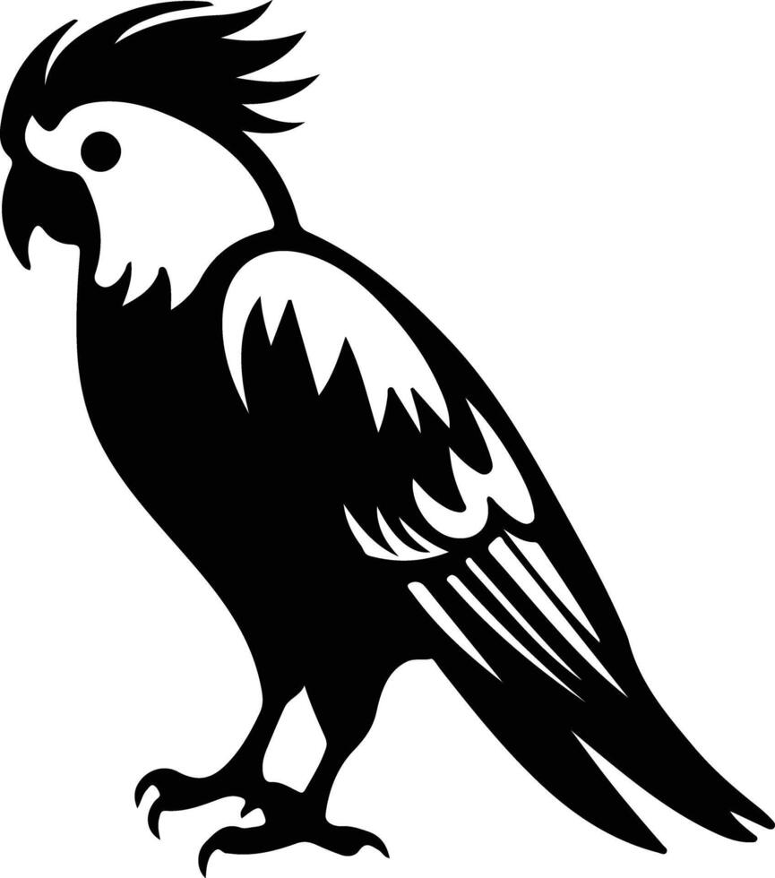 cockatoo black silhouette vector