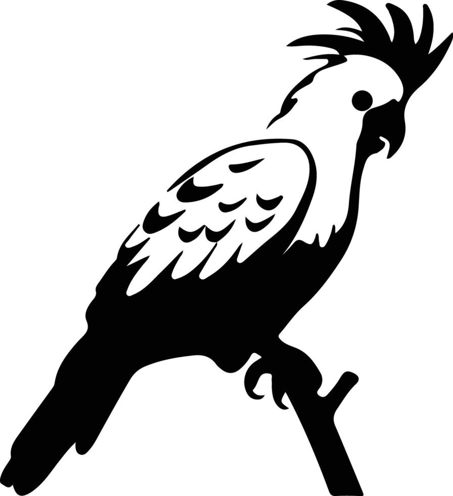 cockatoo black silhouette vector