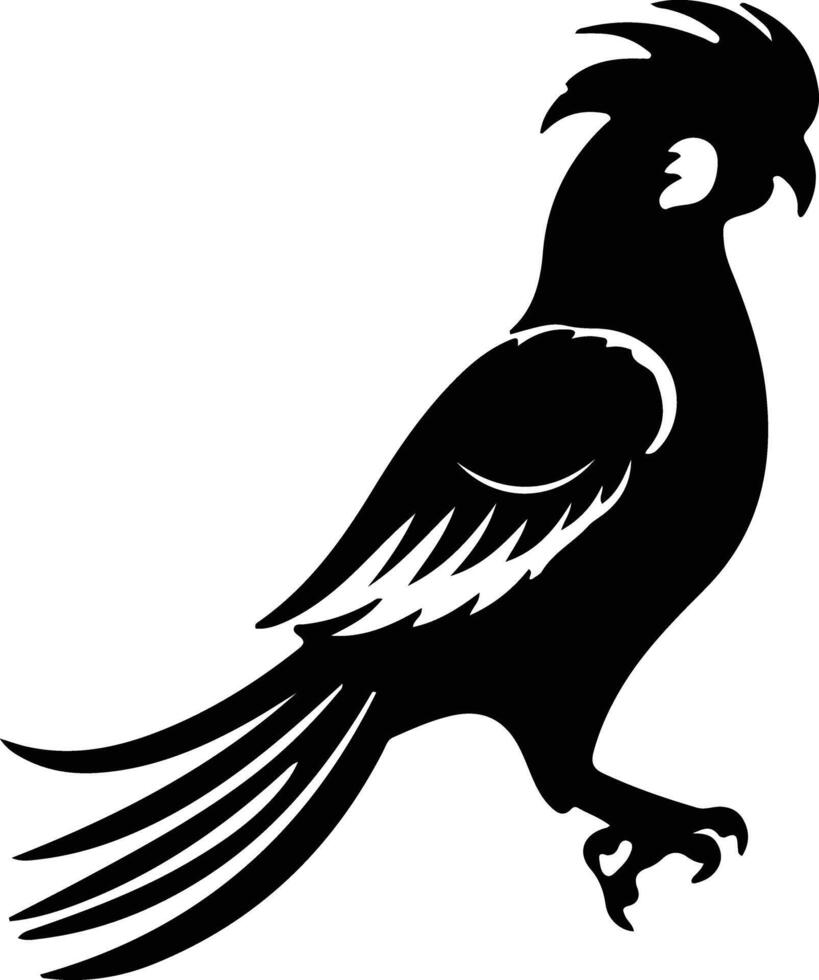 cockatoo black silhouette vector