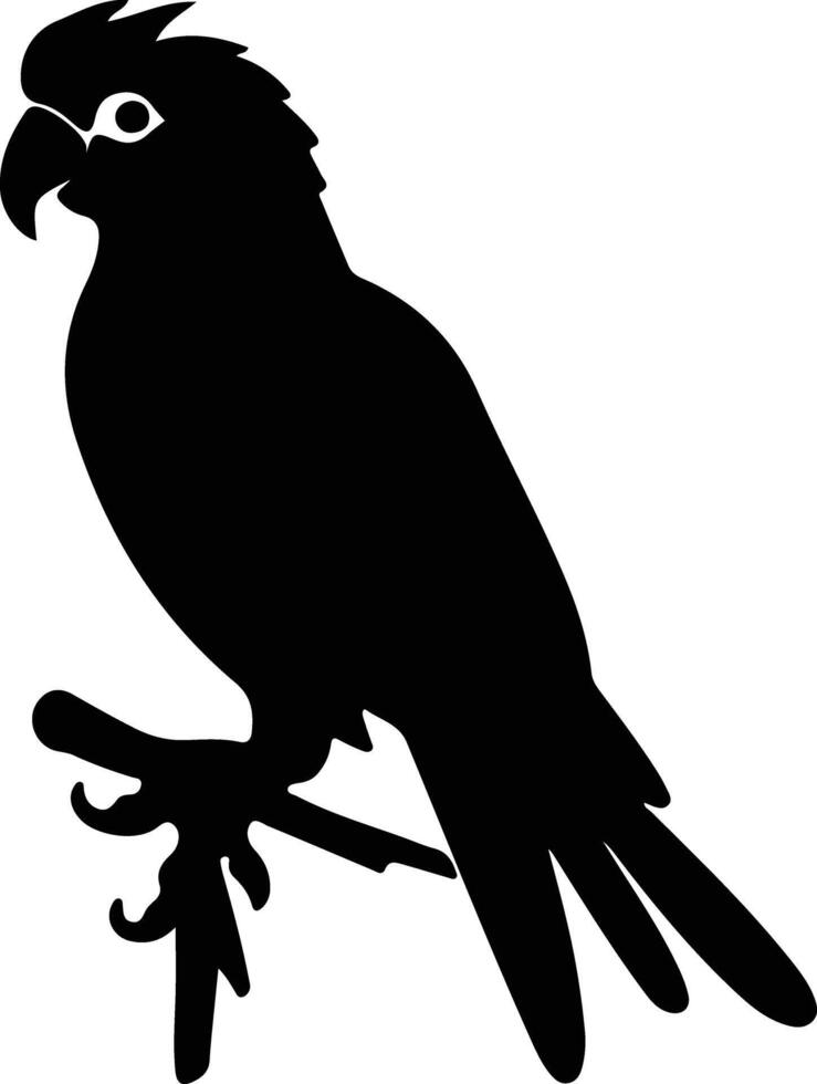 cockatoo black silhouette vector