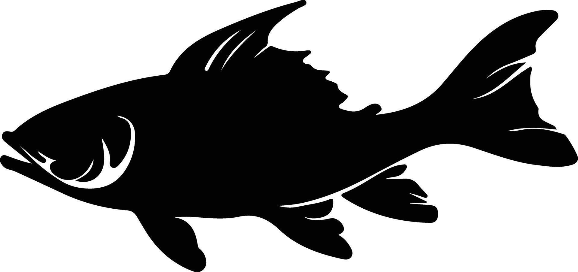 coelacanth black silhouette vector