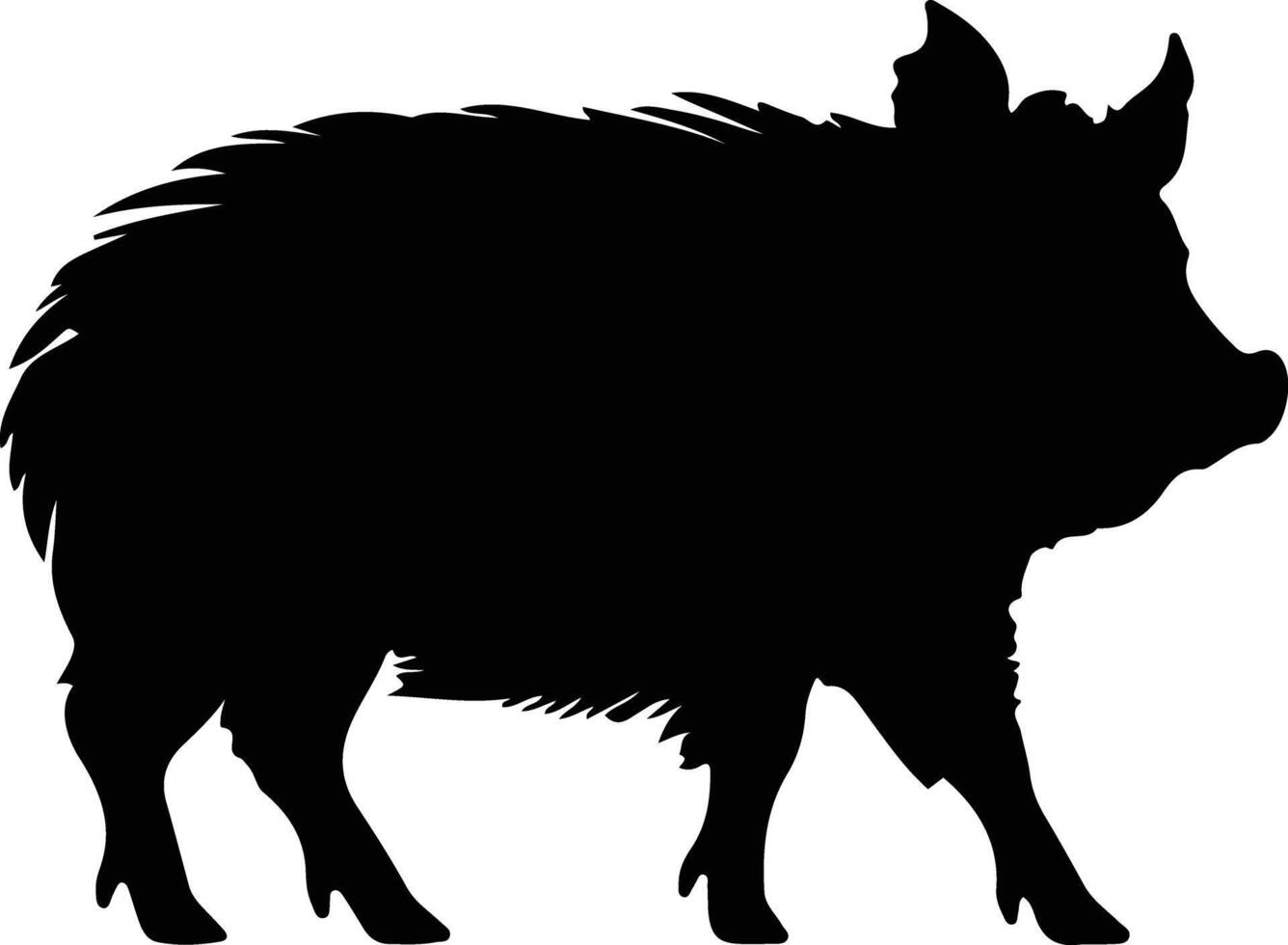 collared peccary black silhouette vector