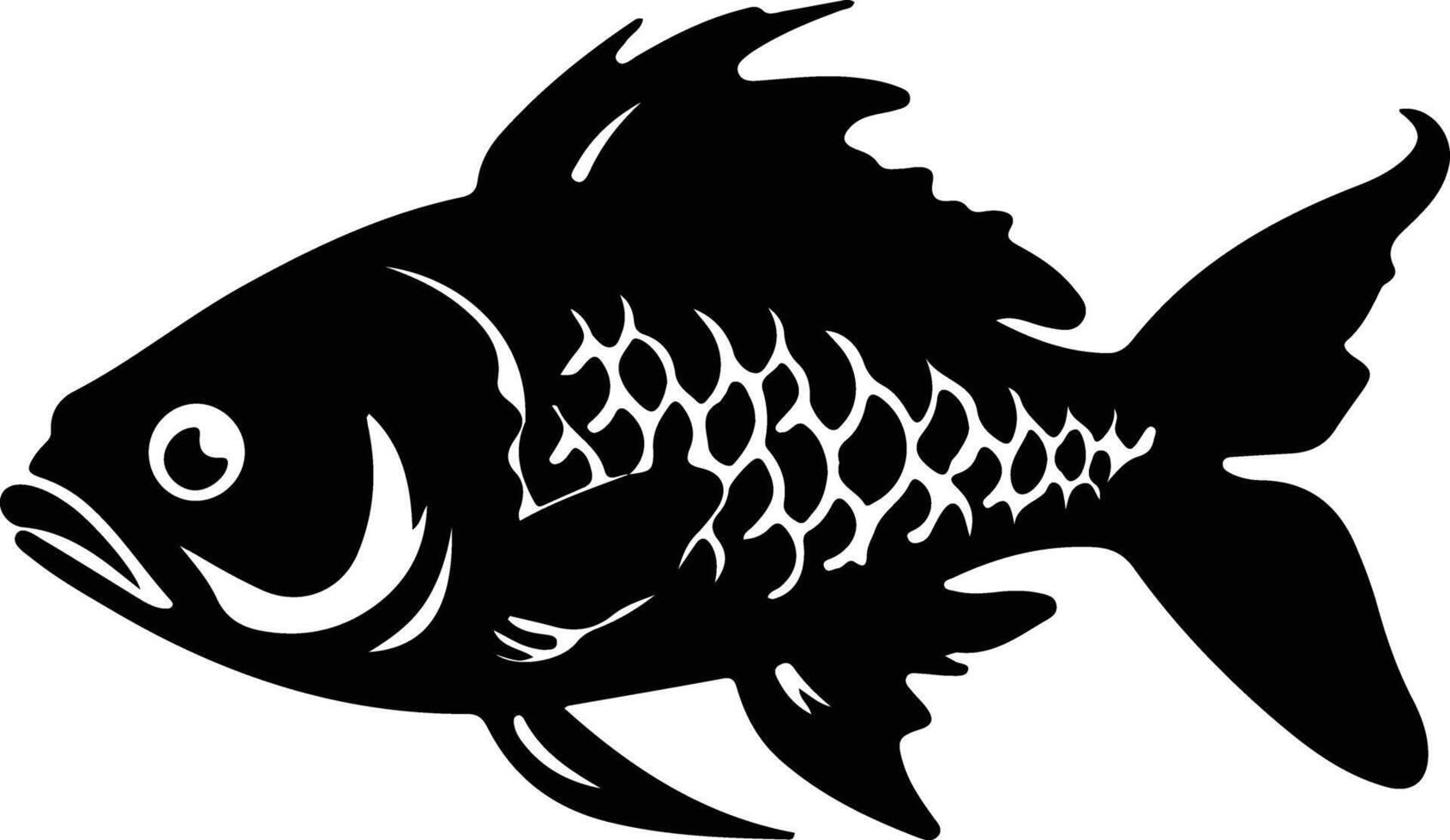 coelacanth black silhouette vector