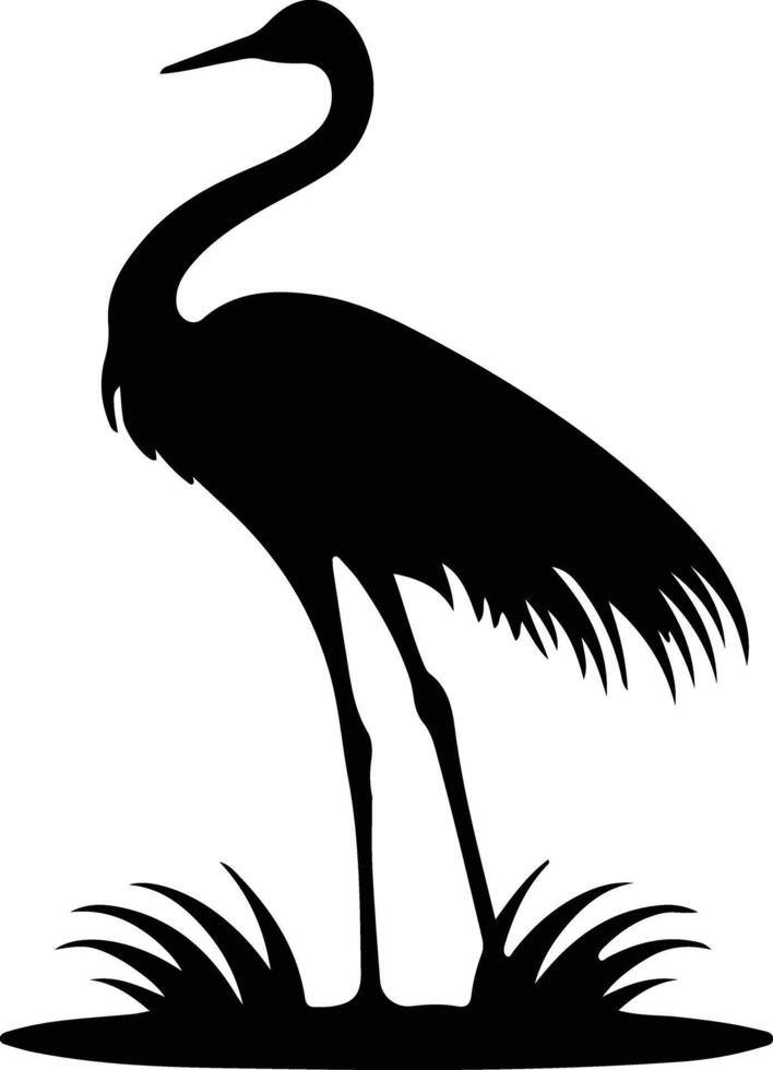 common rhea black silhouette vector