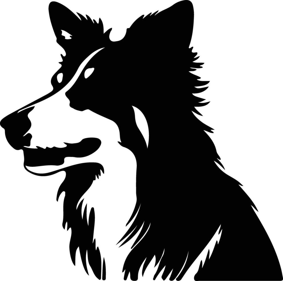 collie negro silueta vector