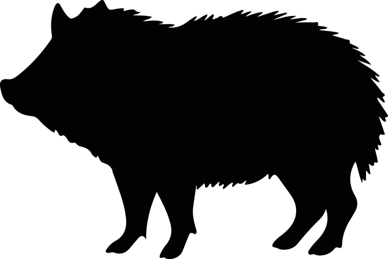 collared peccary black silhouette vector