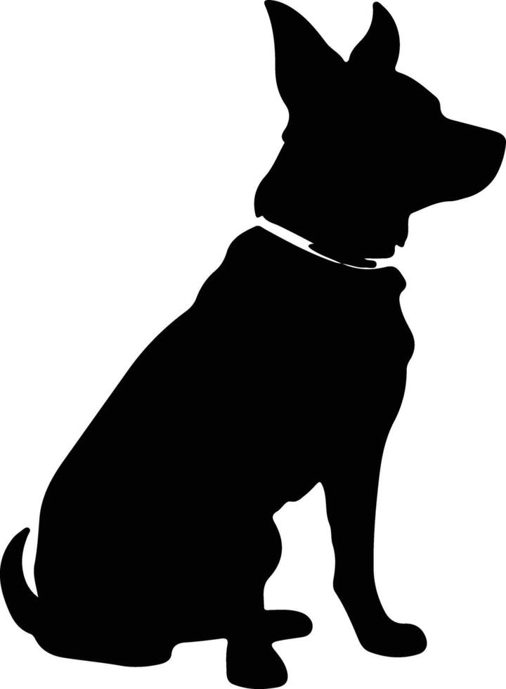 companion dog black silhouette vector