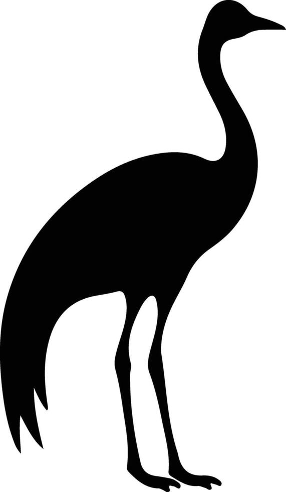 common rhea black silhouette vector