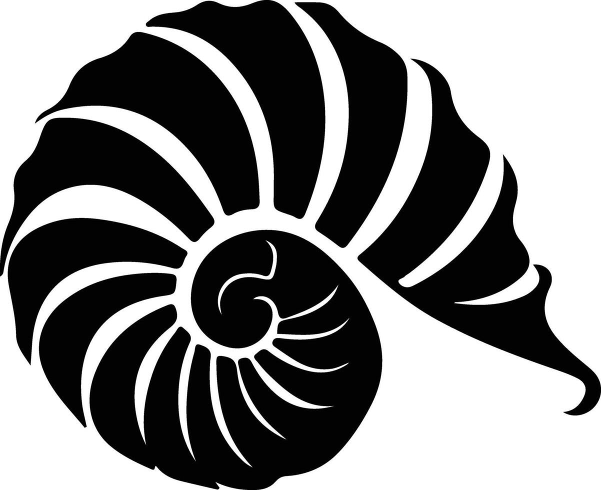 conch black silhouette vector