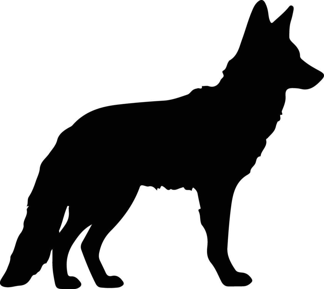 coyote negro silueta vector