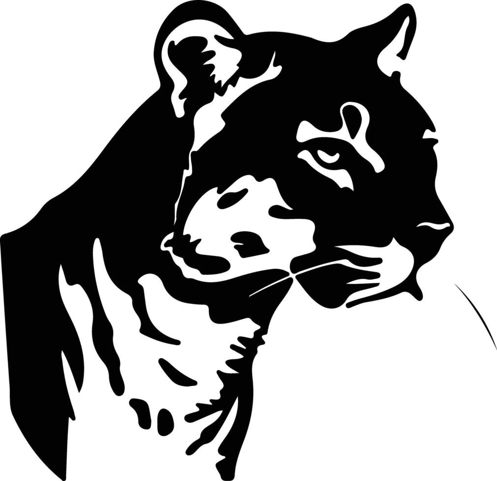 Puma negro silueta vector