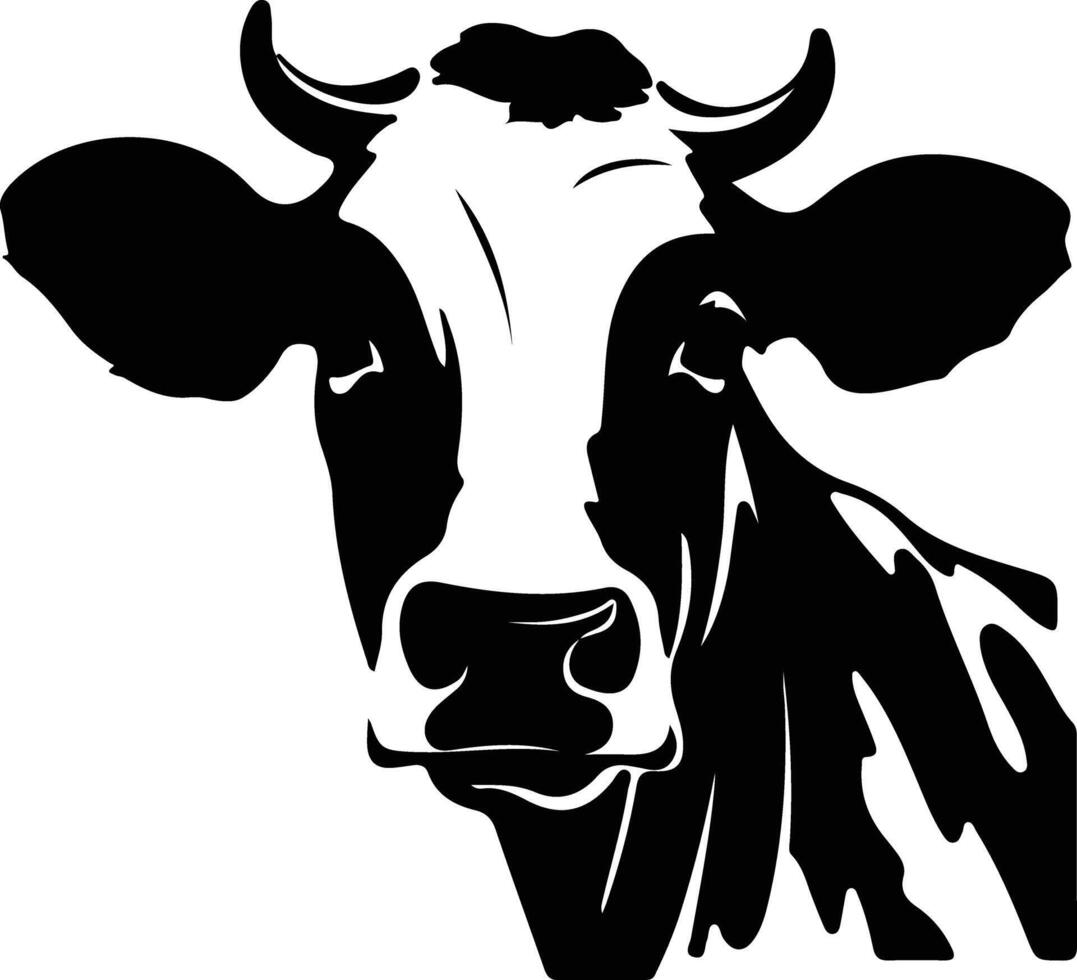 cow black silhouette vector