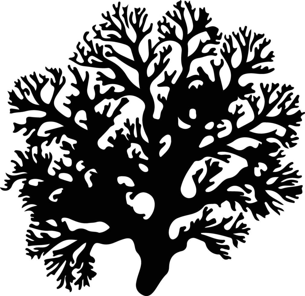 coral black silhouette vector