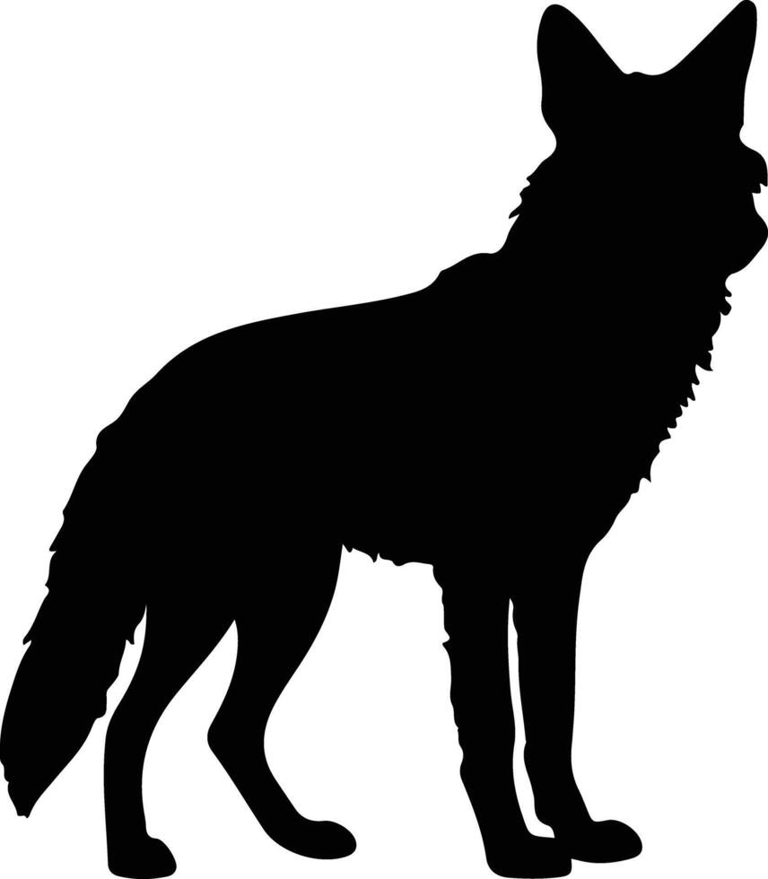 coyote negro silueta vector