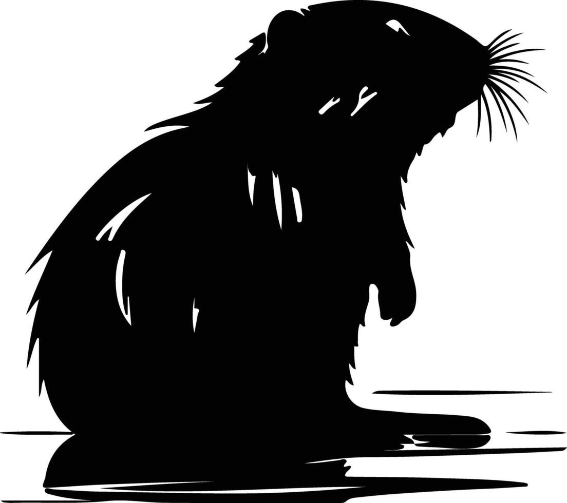 coypu black silhouette vector