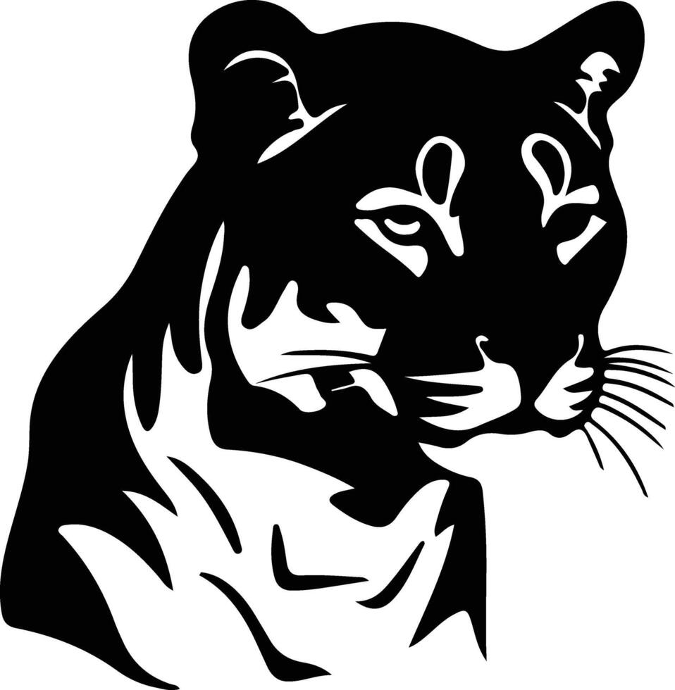 cougar black silhouette vector