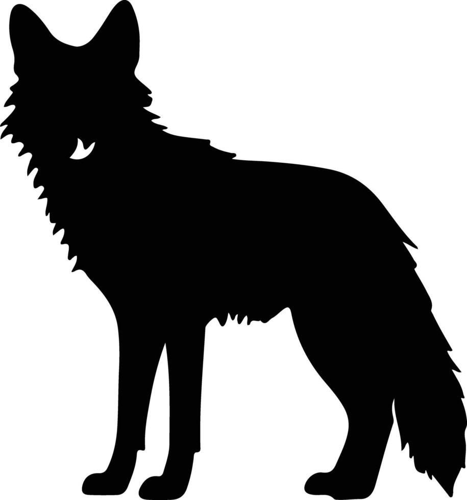 coyote negro silueta vector