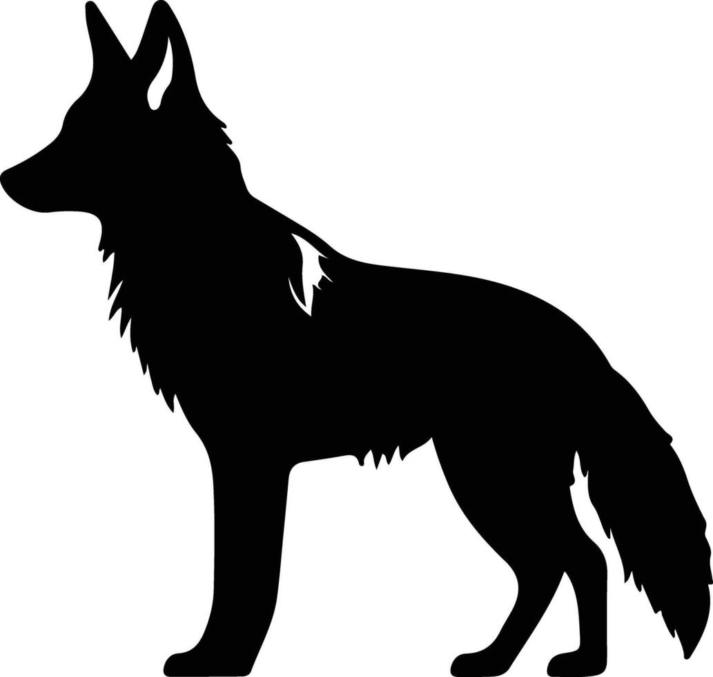 coyote black silhouette vector