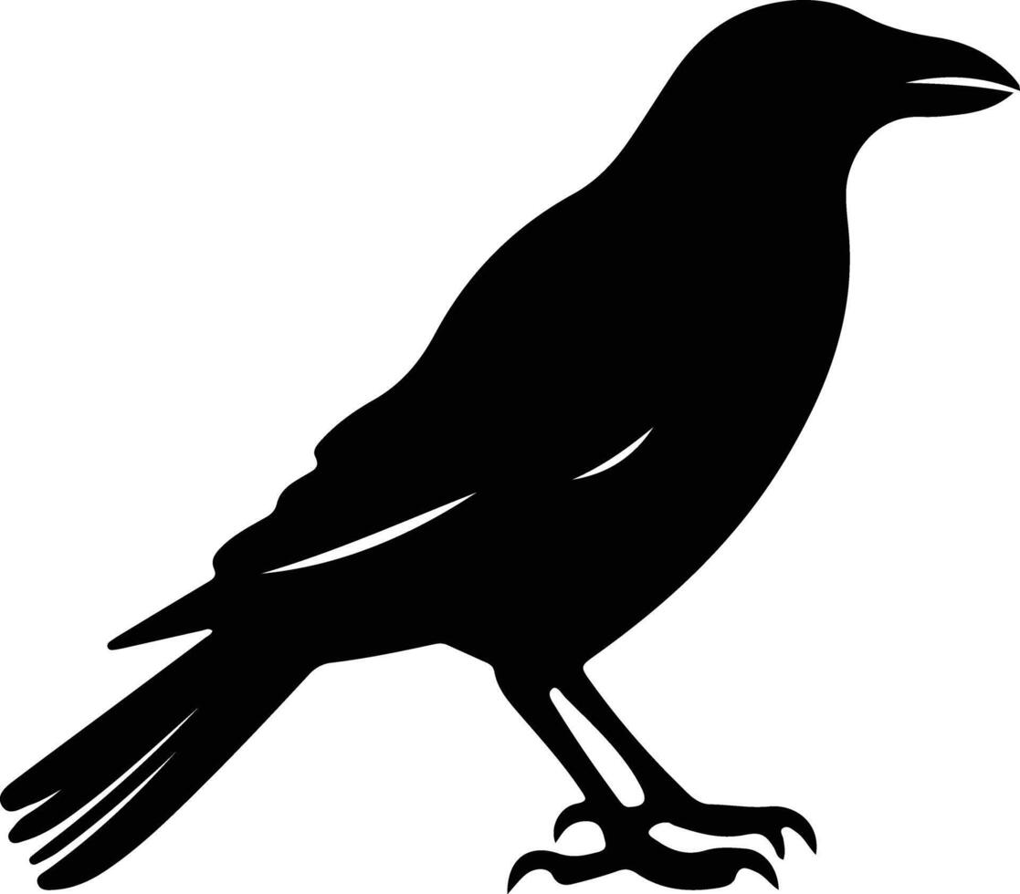 crow black silhouette vector