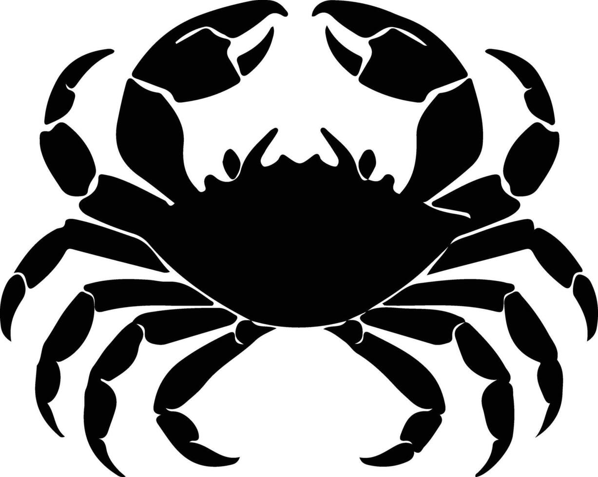 crab black silhouette vector