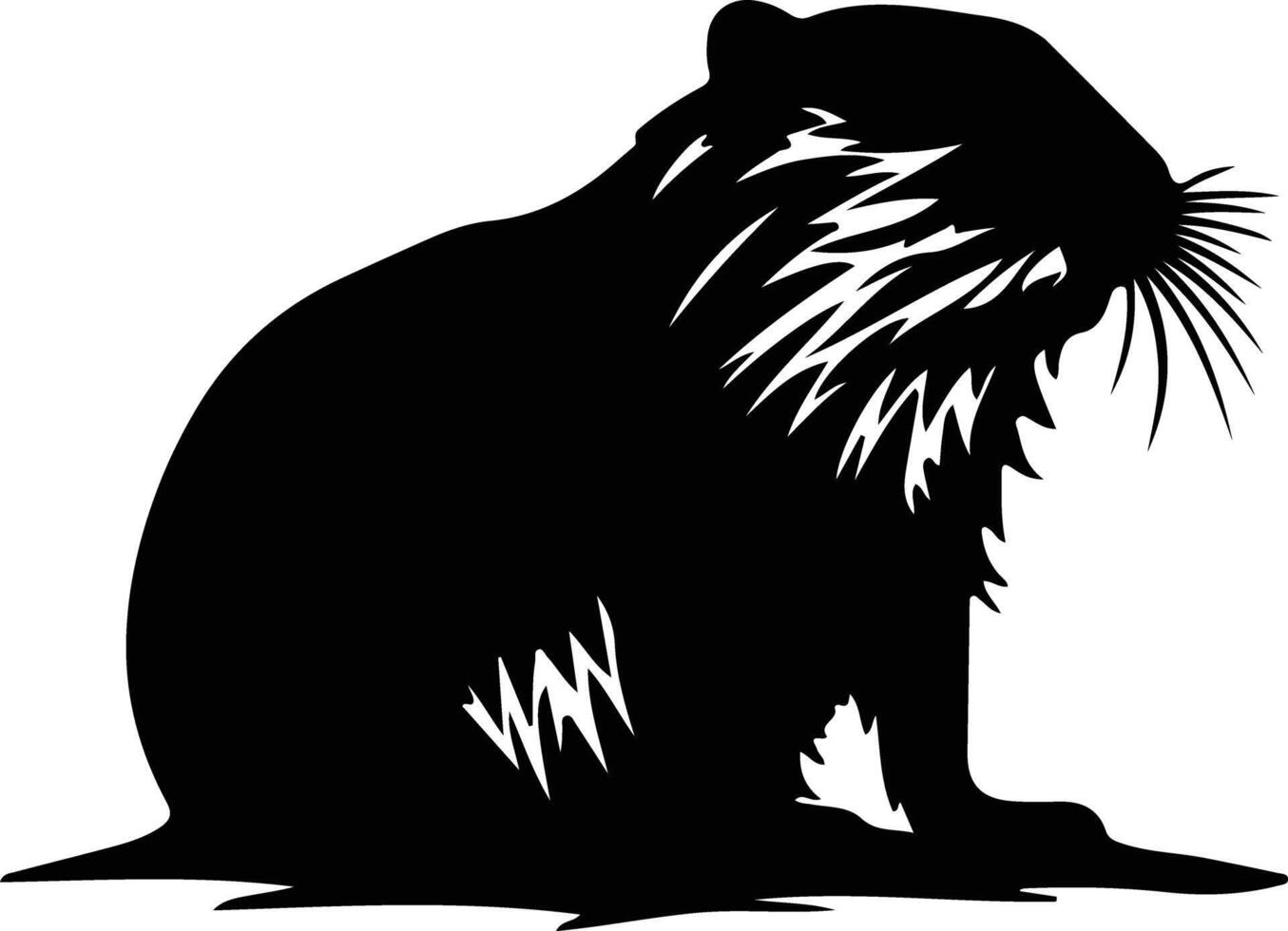 coypu black silhouette vector