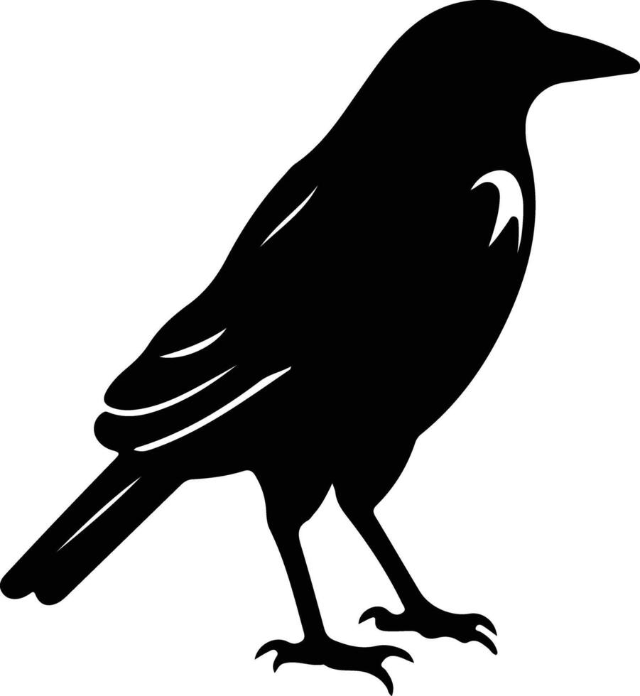 crow black silhouette vector