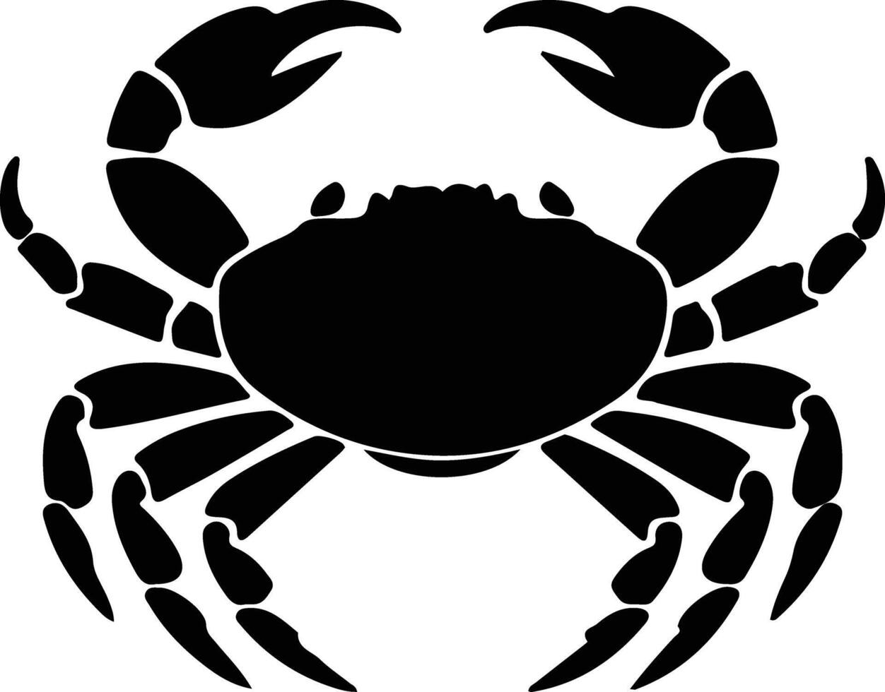 crab black silhouette vector