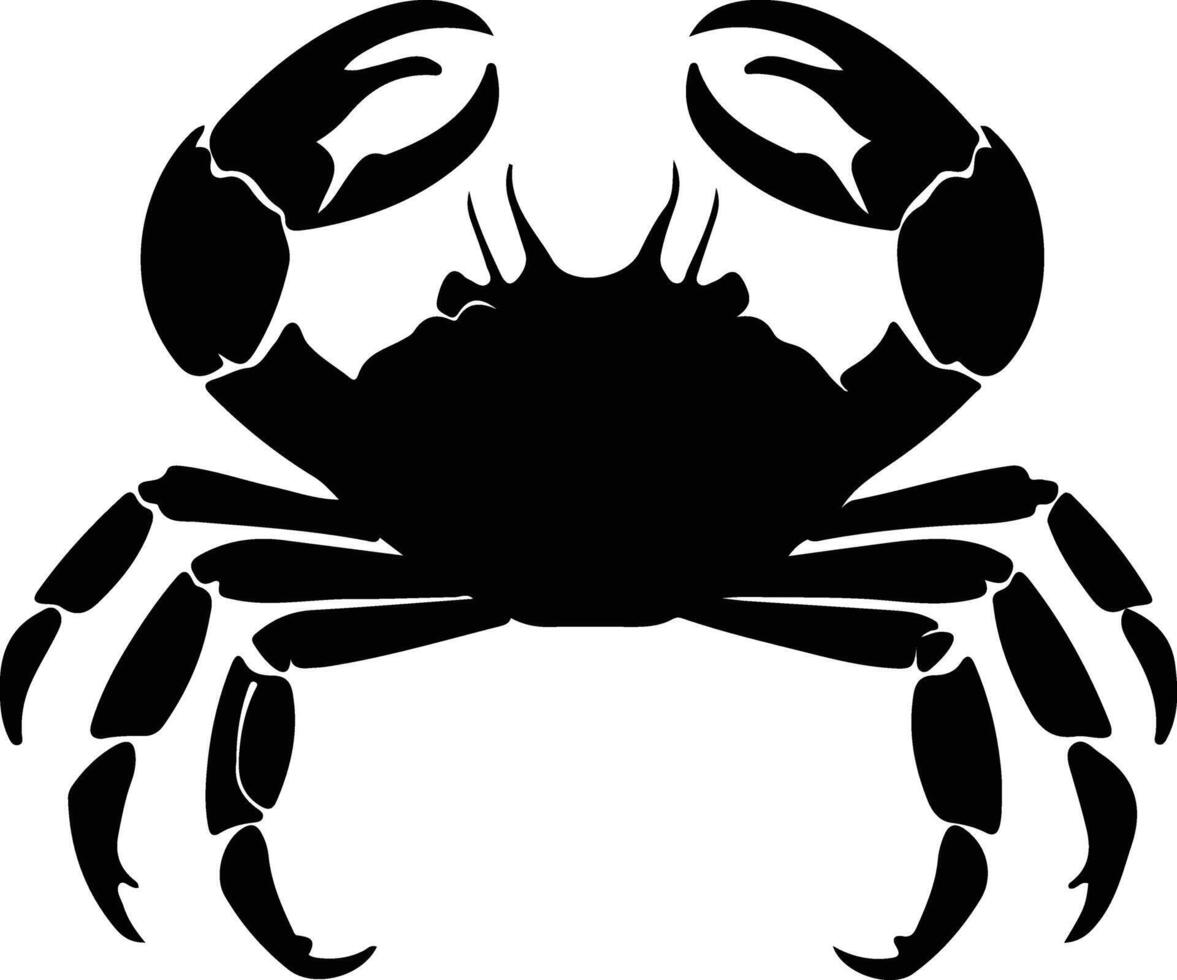 crab black silhouette vector