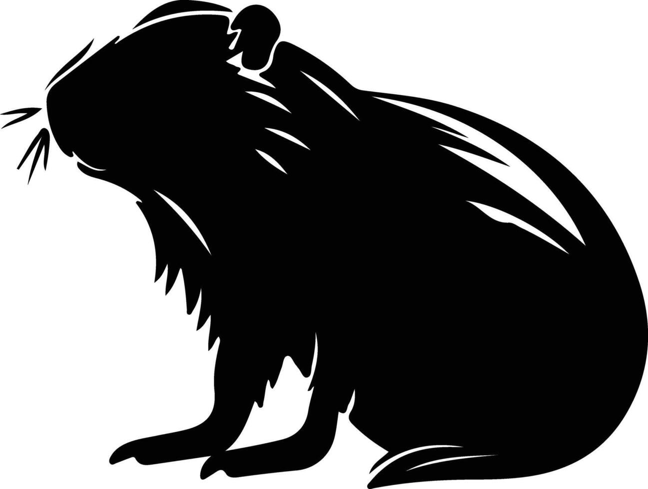 coypu black silhouette vector