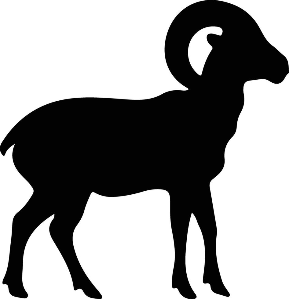 dall sheep black silhouette vector